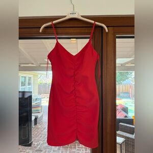 Likely Red Ruched Mini Dress -sz 4